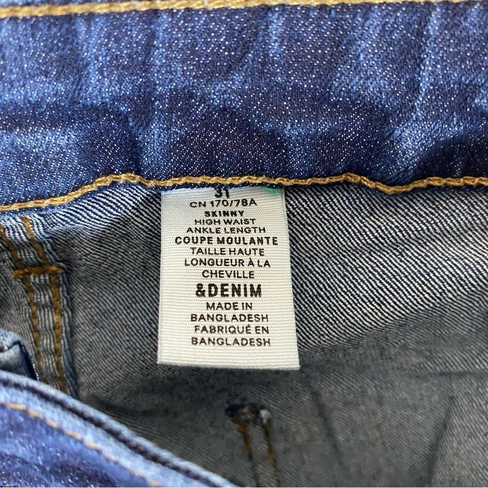 H&M &denim Jeans Women’s 31 Blue Denim High Waist Skinny Ankle Pockets Stretch - Picture 8 of 9